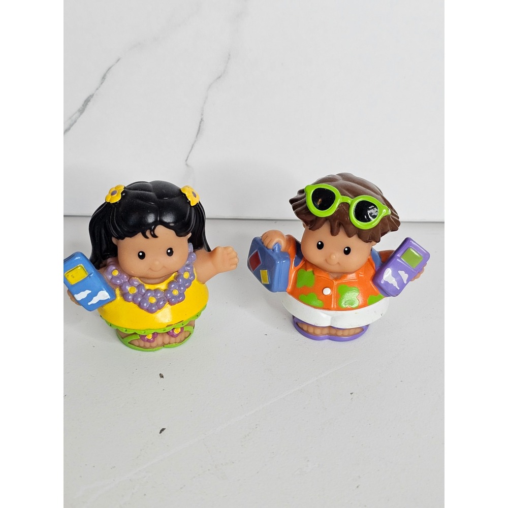 Fisher-Price Little People Tropical Vacation Figures Boy Girl Hawaii 2005 Mattel